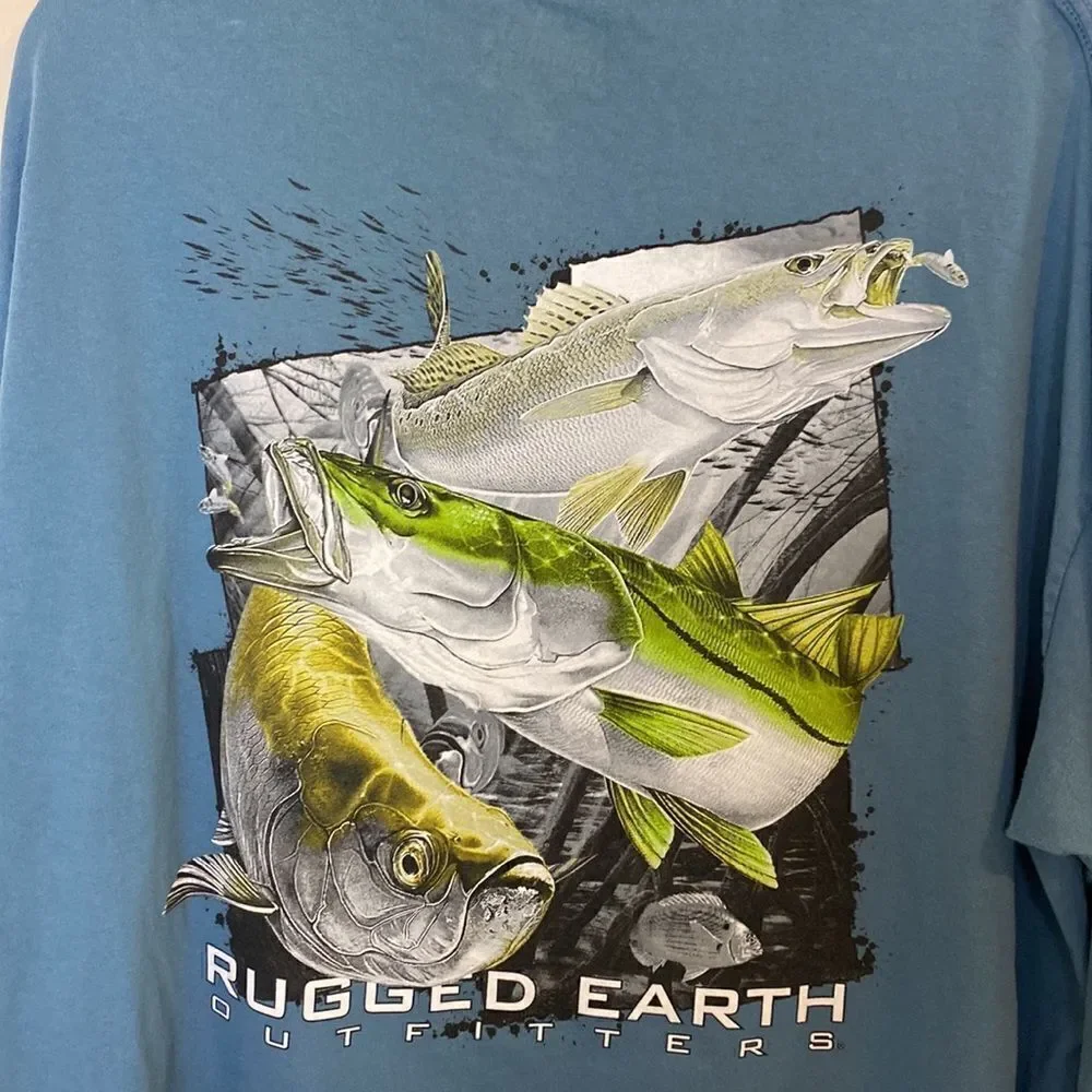 Rugged Earth Outfitters Tee Shirt Long Sleeve Graphic on Back Size XXL